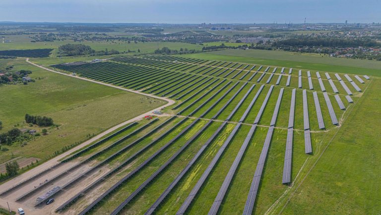 Kiškėnų 91MW saulės elektrinės statyba